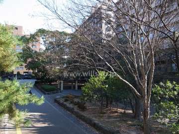 敷地北側の緑道は、北大阪急行「緑地公園」駅と服部緑地を結んでいます。