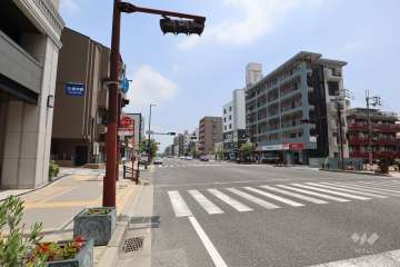 敷地南側の前面道路（西側から）