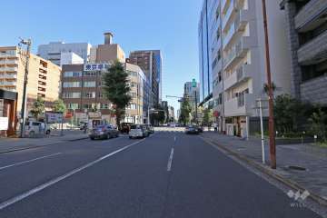 敷地の東側前面道路（南側から）