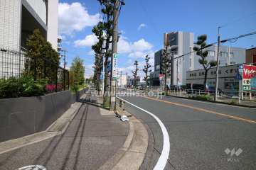 敷地南側の前面道路（西側から）