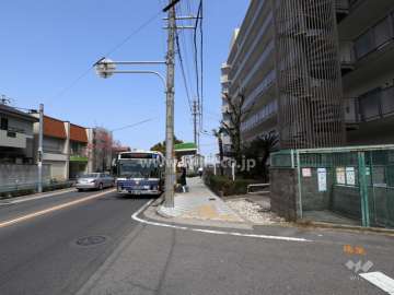 物件の西側前面道路（北側から）