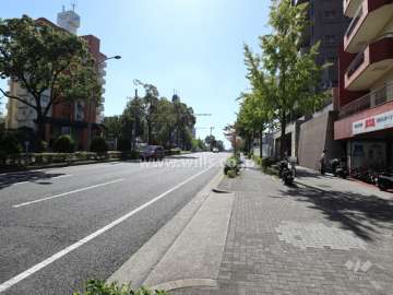 敷地南東側の前面道路（北東側から）