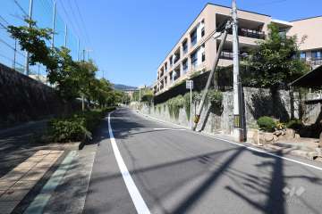 敷地西側の前面道路