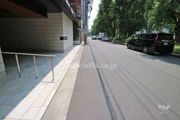 敷地の西側前面道路（北側から）