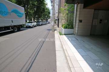 敷地の西側前面道路（南側から）