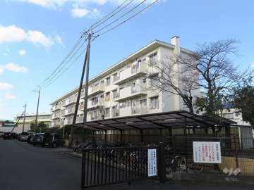 翠が丘団地2号棟の外観遠景（南東側から）