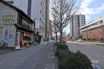 敷地西側の前面道路(環状線)