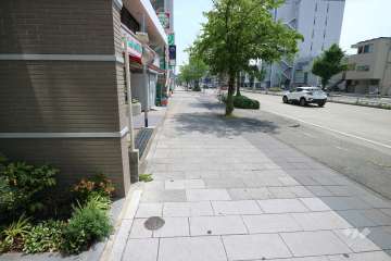 敷地の西側前面道路（北側から）