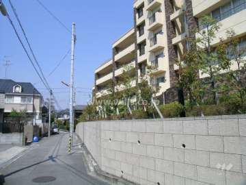 敷地の西側の前面道路