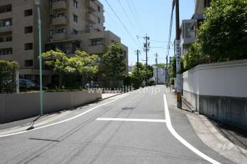 敷地西側の前面道路