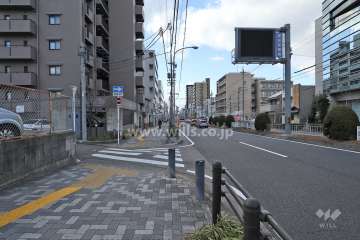 敷地北側の前面道路(山王通)