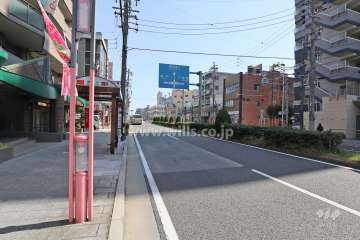 敷地南側の前面道路（西側から）