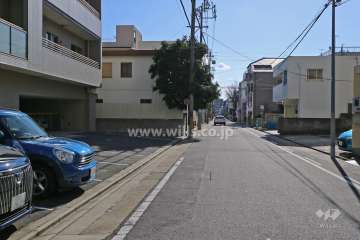敷地西側の前面道路(北側から)
