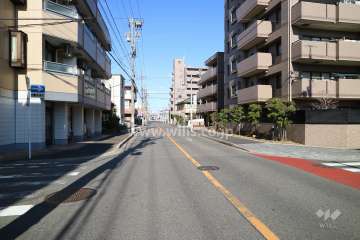 敷地西側の前面道路