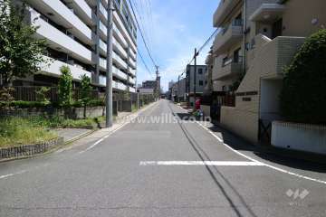 敷地南側の前面道路(西側から)