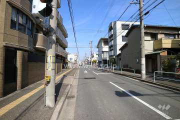 敷地東側の前面道路