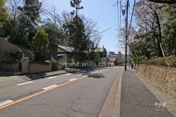 敷地南東側の前面道路（北側から）