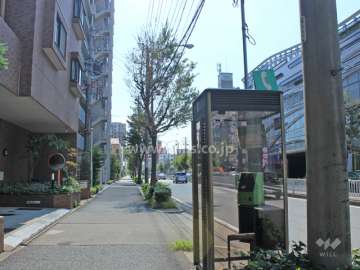 敷地西側の前面道路