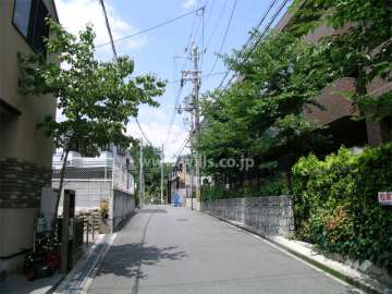 敷地西側の前面道路