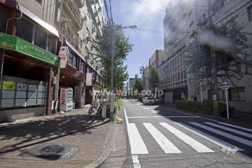 敷地西側の前面道路（北側から）