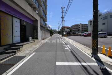 敷地南側の前面道路（西側から）