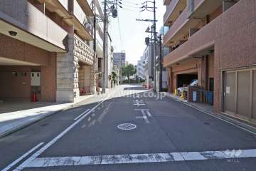 敷地西側の前面道路（北側から）