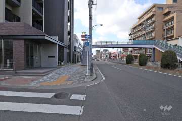 敷地北側の前面道路(山王通)
