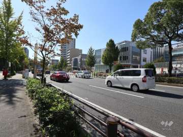 敷地北西側の前面道路（北東側から）