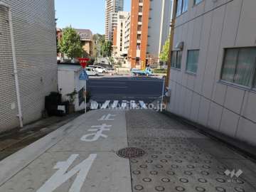 敷地東側の前面道路（南側から）