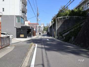 敷地南側の前面道路（西側から）