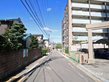 敷地の西側前面道路（南側から）