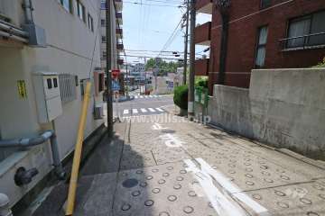 敷地西側の前面道路(北側から)