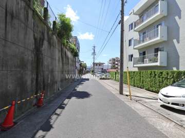 敷地の東側前面道路（北側から）
