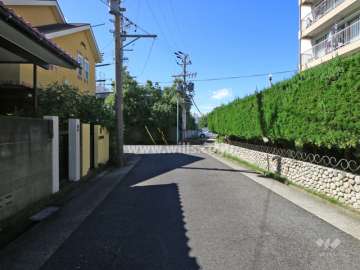 敷地南東側の前面道路（北東側から）