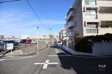 敷地西側の前面道路（南側から）