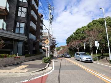 敷地東側の前面道路(南側から)