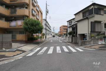 敷地東側の前面道路（南側から）