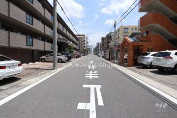 敷地北側の前面道路（西側から）