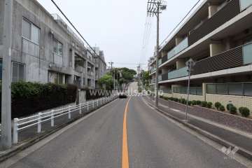 敷地北東側の前面道路（南東側から）