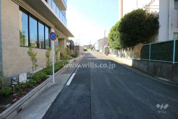 敷地西側の前面道路（南側から）