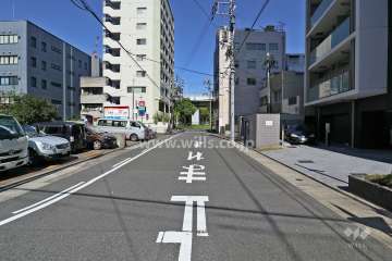 敷地西側の前面道路（南側から）