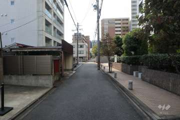 敷地の南側前面道路（東側から）