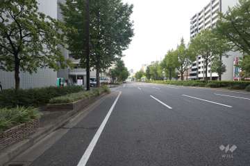 敷地の北側前面道路（東側から）