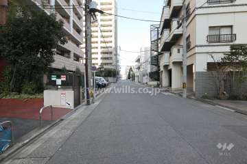 敷地東側の前面道路（南側から）