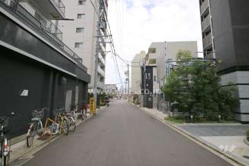 敷地北側の前面道路（西側から）