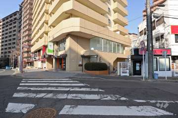 敷地南東側の前面道路（南西側から）