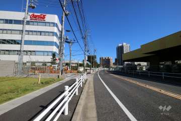 敷地南側の前面道路（西側から）
