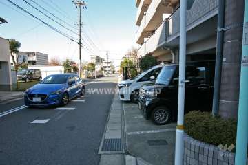 敷地南側の前面道路(東側から)