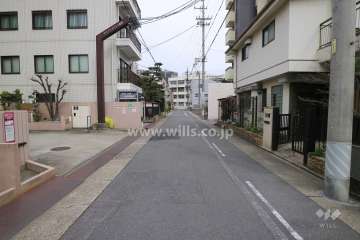 敷地南側の前面道路（西側から）