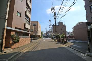 敷地東側の前面道路（北側から）